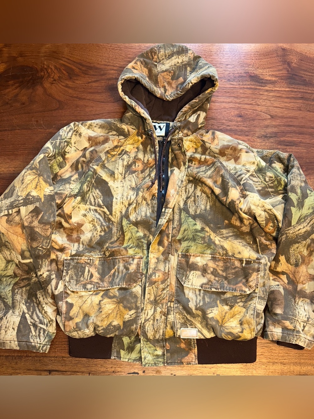 Vintage Walls Camo Camouflage Hooded Coat Men's XL 46-48 Hunting Fishing Jacket